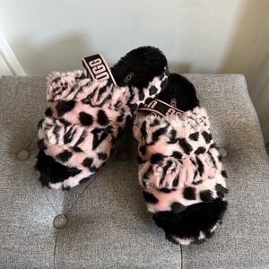 Pink cheetah UGG slippers